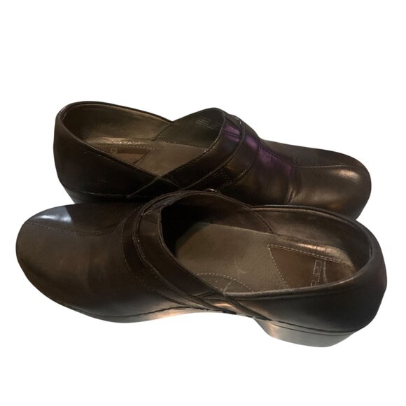 Dansko Women's Black Leather Professional Clogs Slip-On Comfort Shoes Size 11.5 - Picture 3 of 15